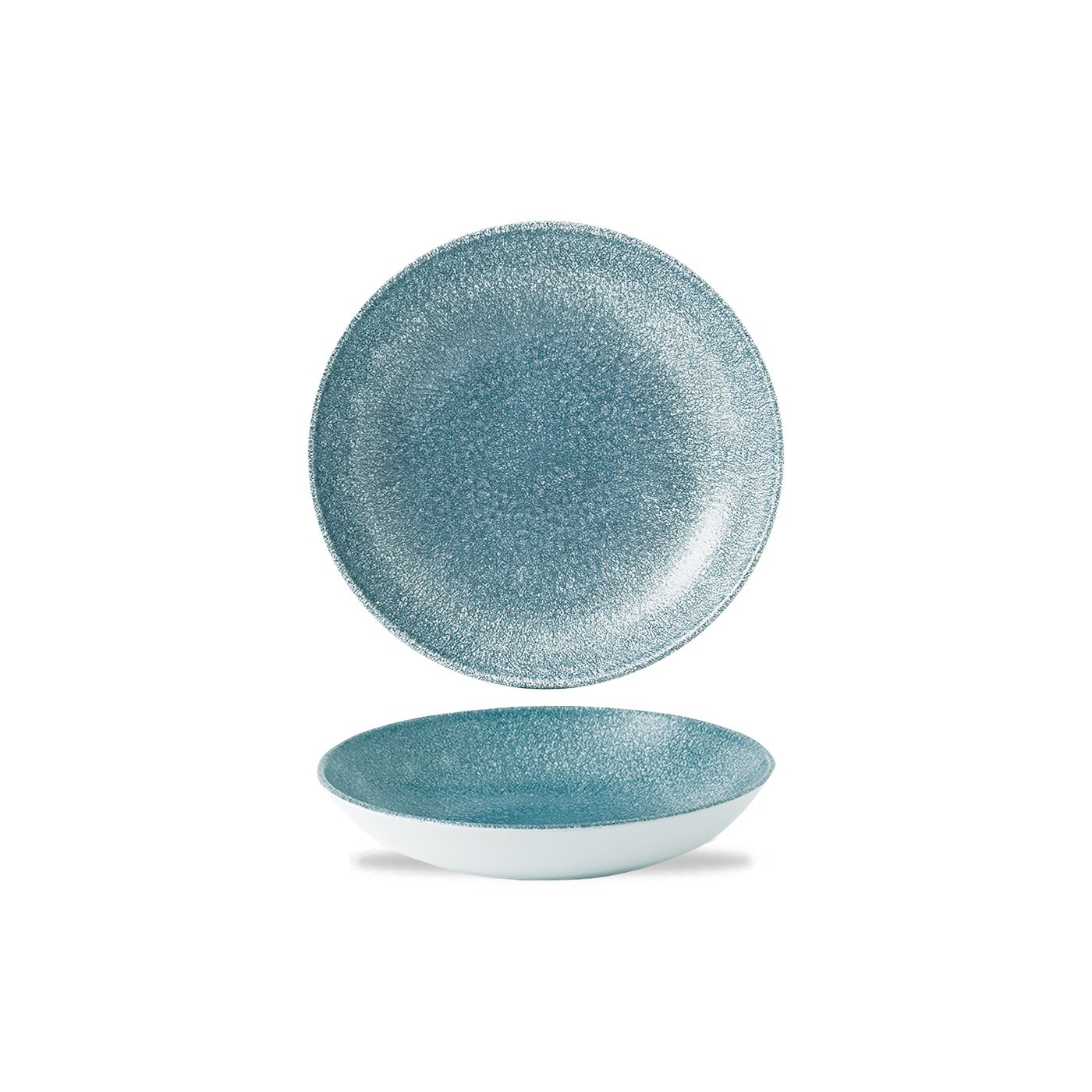 43676 Teller tief coup 24,8cm RAKU topaz blue