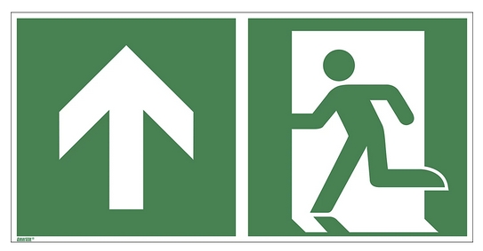 161111 Rettungszeichen Rettungsweg geradeaus 300x150mm