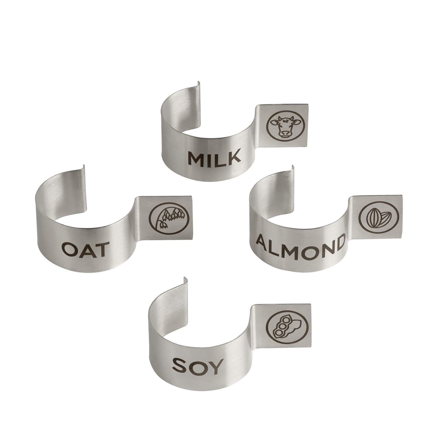 Labelclips, 4er Set Ø4,5cm H2,5cm LINES