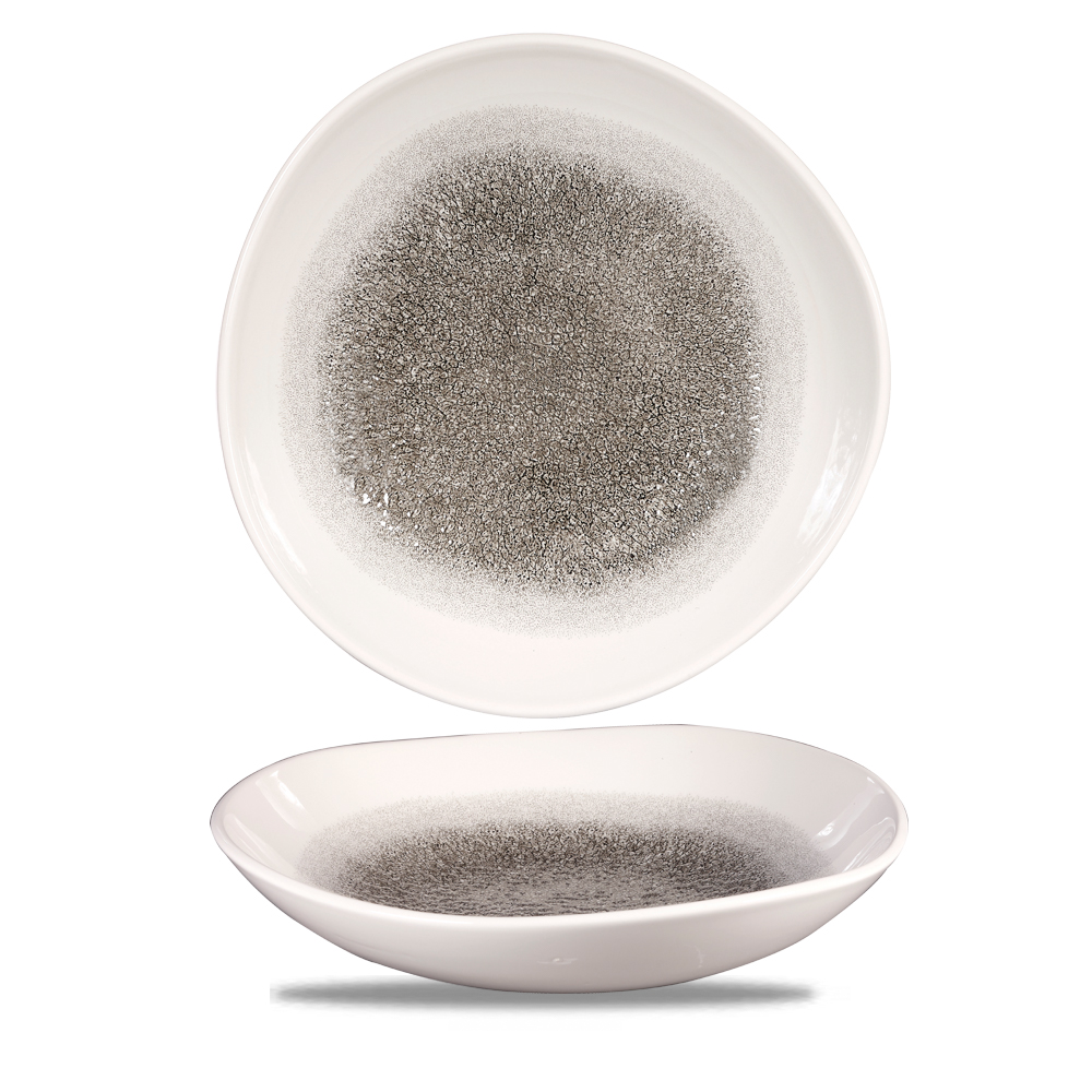 146203 Schale Organic 25,3cm  RAKU Quartz black