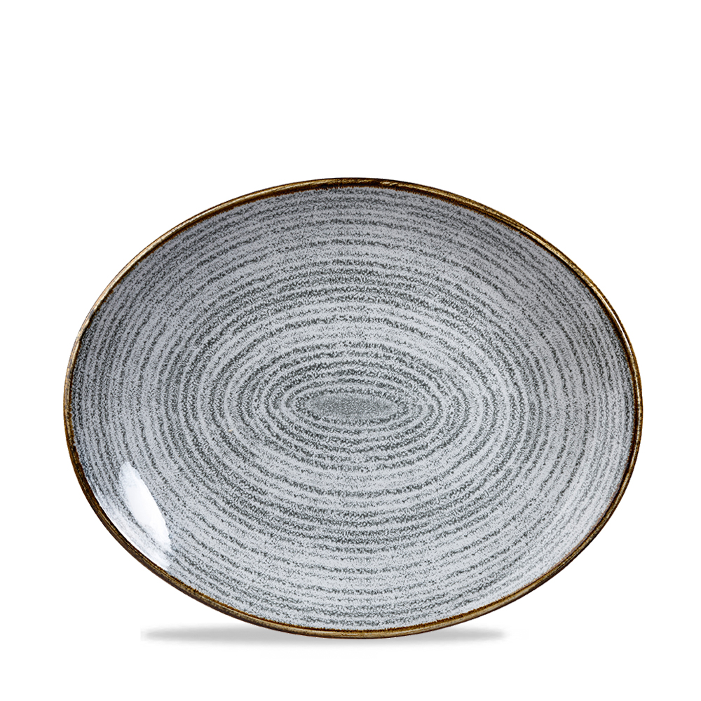 Platte oval coup 27x23cm STUDIO PRINTS HOMESPUN stone grey