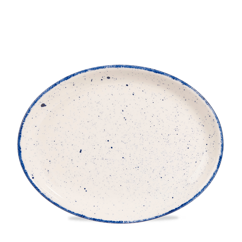 Platte oval 30,5cm STONECAST HINTS indigo