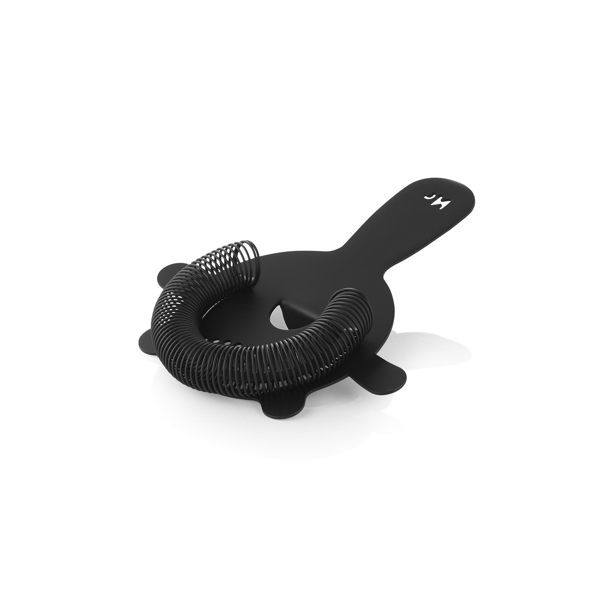 Barsieb mit Feder 4 Zinken Ø8cm NOCTURN 18/8 schwarz matt