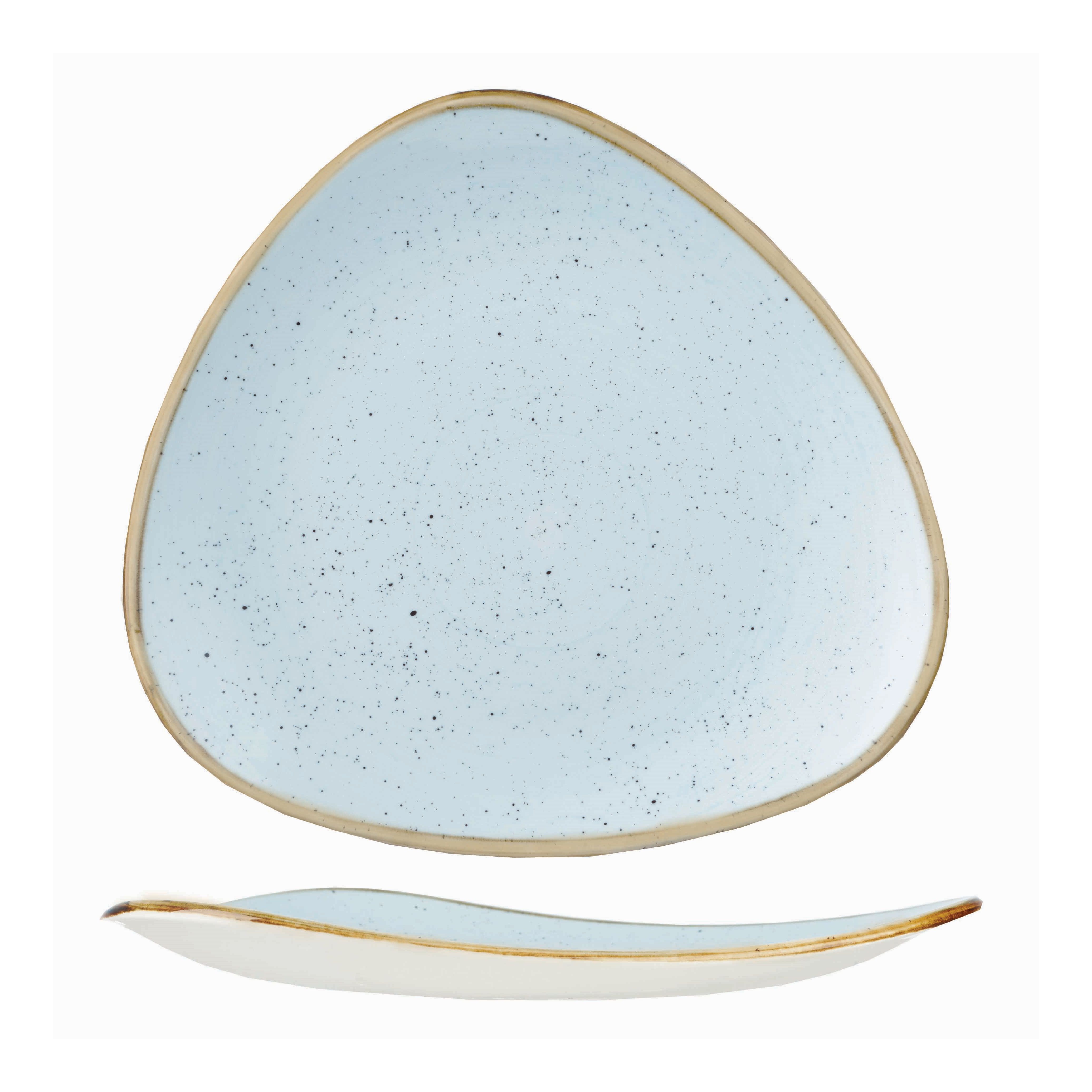 Teller flach dreieckig 31cm STONECAST duck egg blue