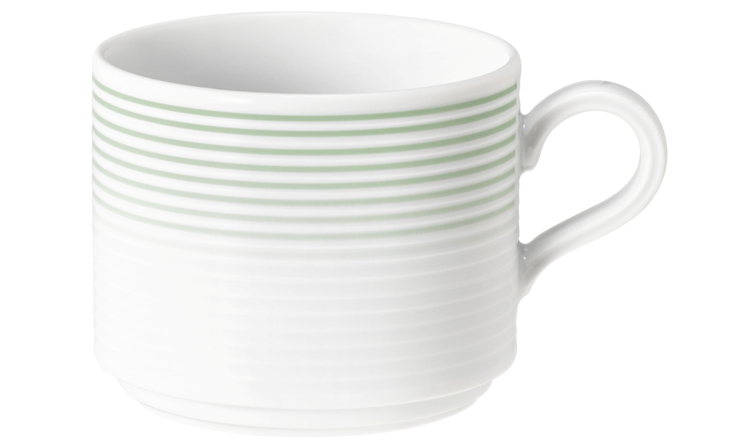 Milchkaffeetasse rund mit Relief 0,25l BLUES salbeigrün