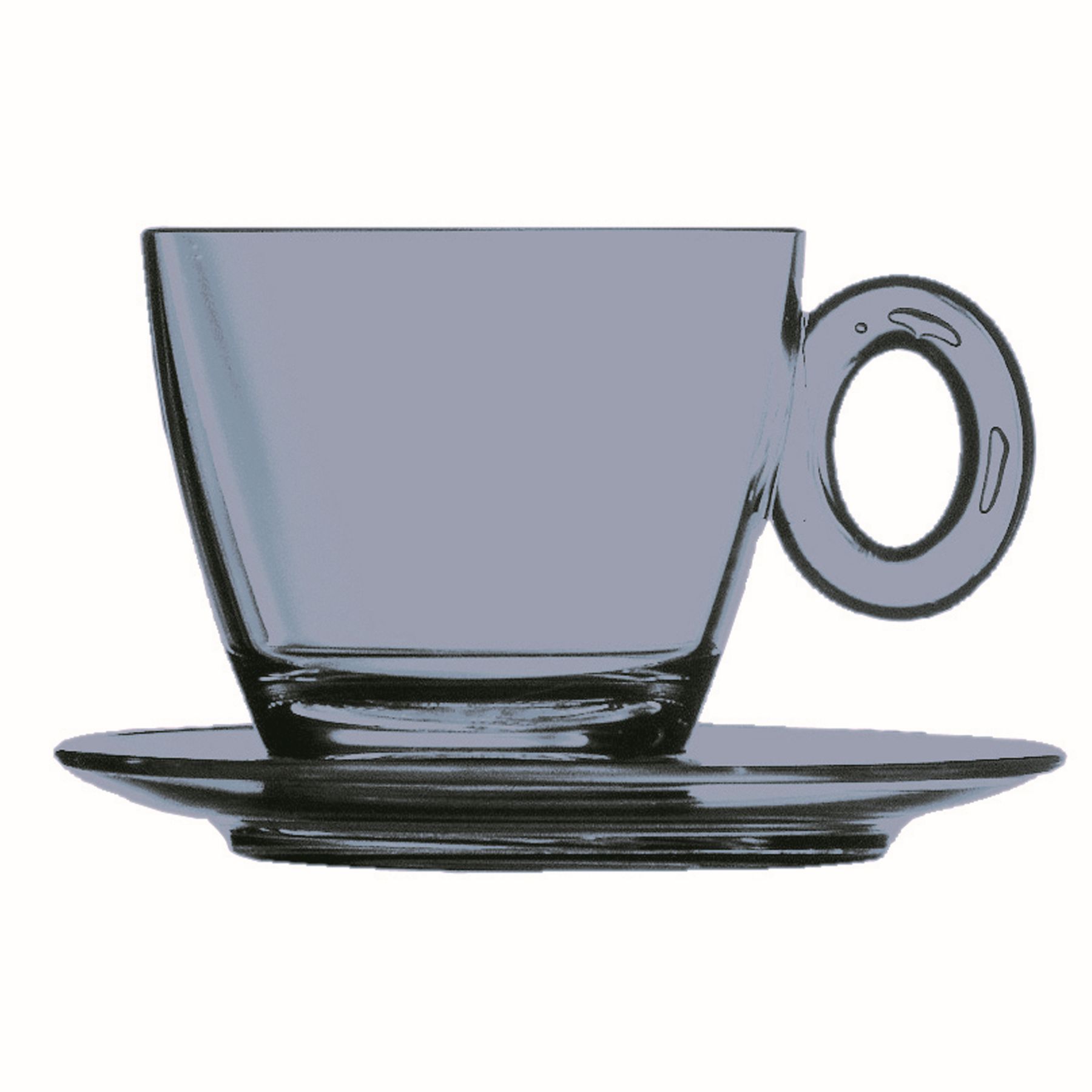 Milchkaffeetasse 0,27l PC saphir UNO