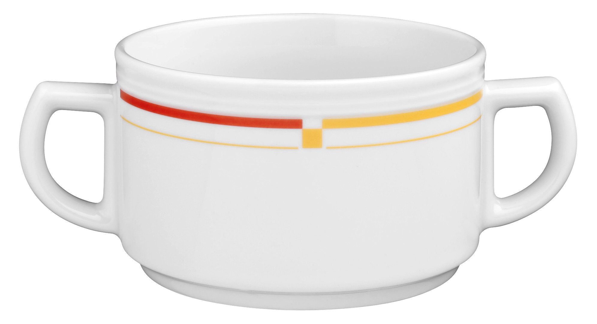 Suppentasse rund mit Relief 0,35l VITALIS dunkelgelb-rot