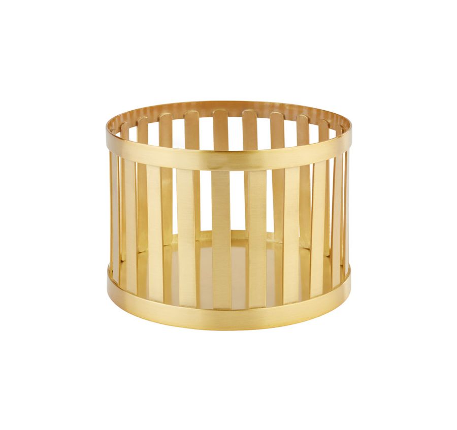 126486 Buffetständer BASKETS schwarz D:15cm H:10,5cm gold-look