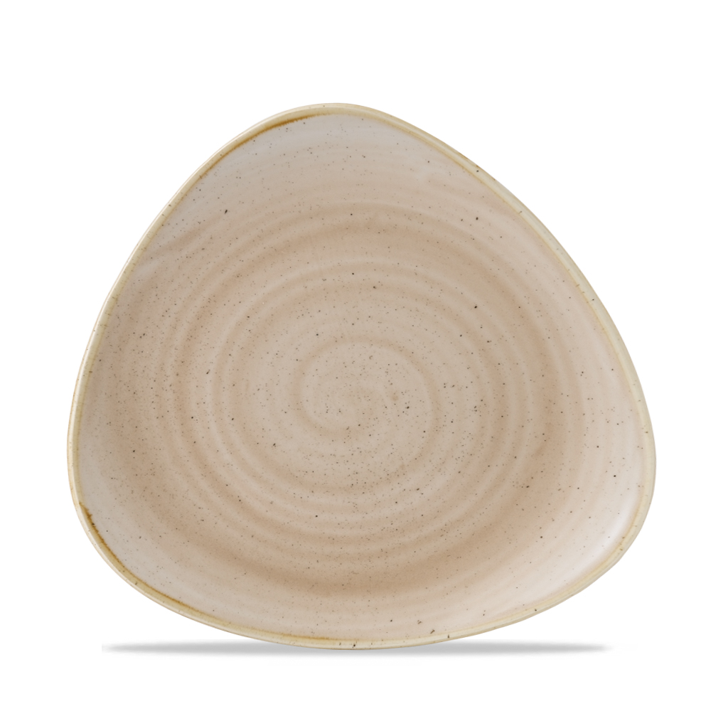122953 Teller flach dreieckig 19cm STONECAST nutmeg cream