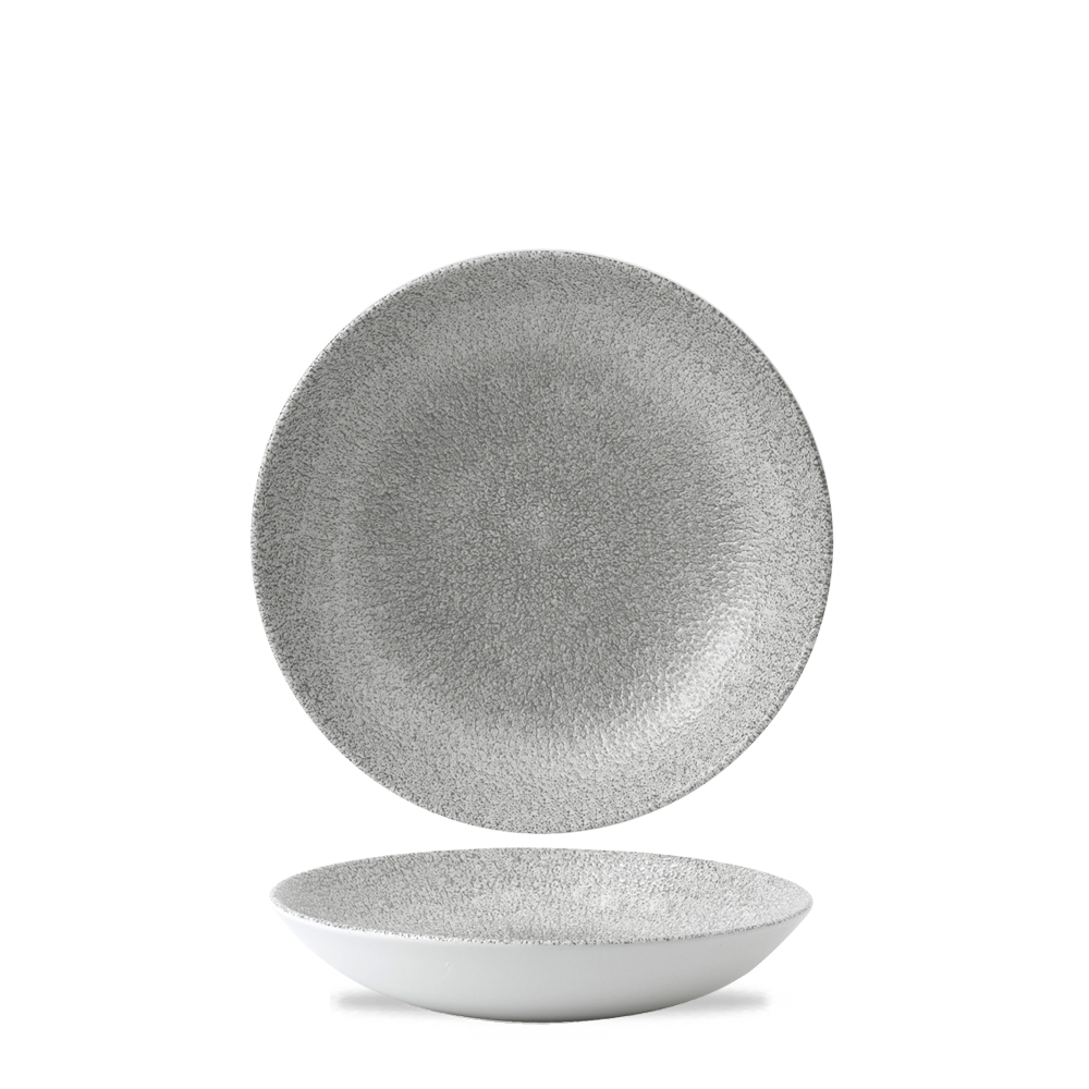 155646 Schale coup 18,2cm RAKU Jasper grey