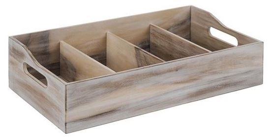 Besteckbehälter 4 Fächer VINTAGE 28x51cm H. 13cm Besteckbehälter 4 Fächer VINTAGE 28x51cm H. 13cm