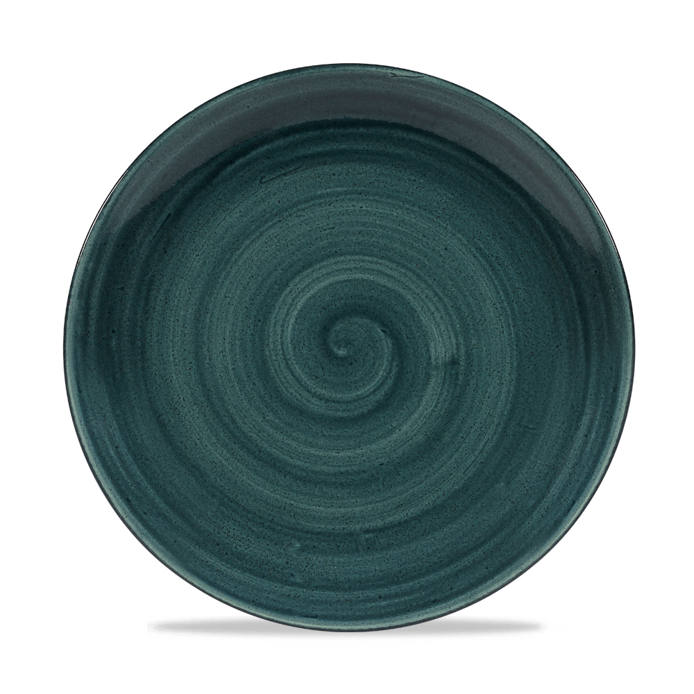 Teller flach coup 26cm STONECAST PATINA rustic teal