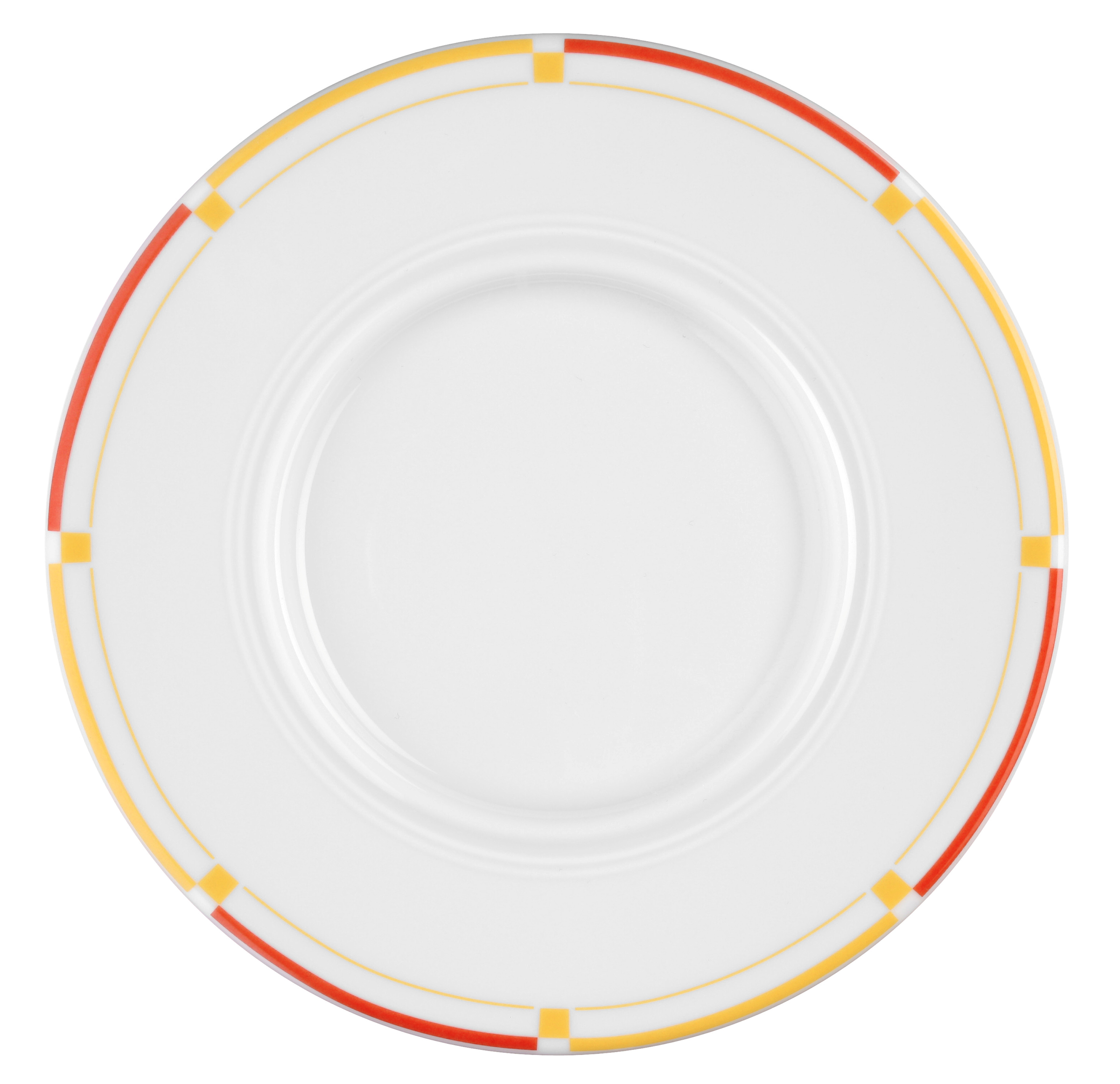 Suppenuntertasse rund mit Relief 17,5cm VITALIS dunkelgelb-rot