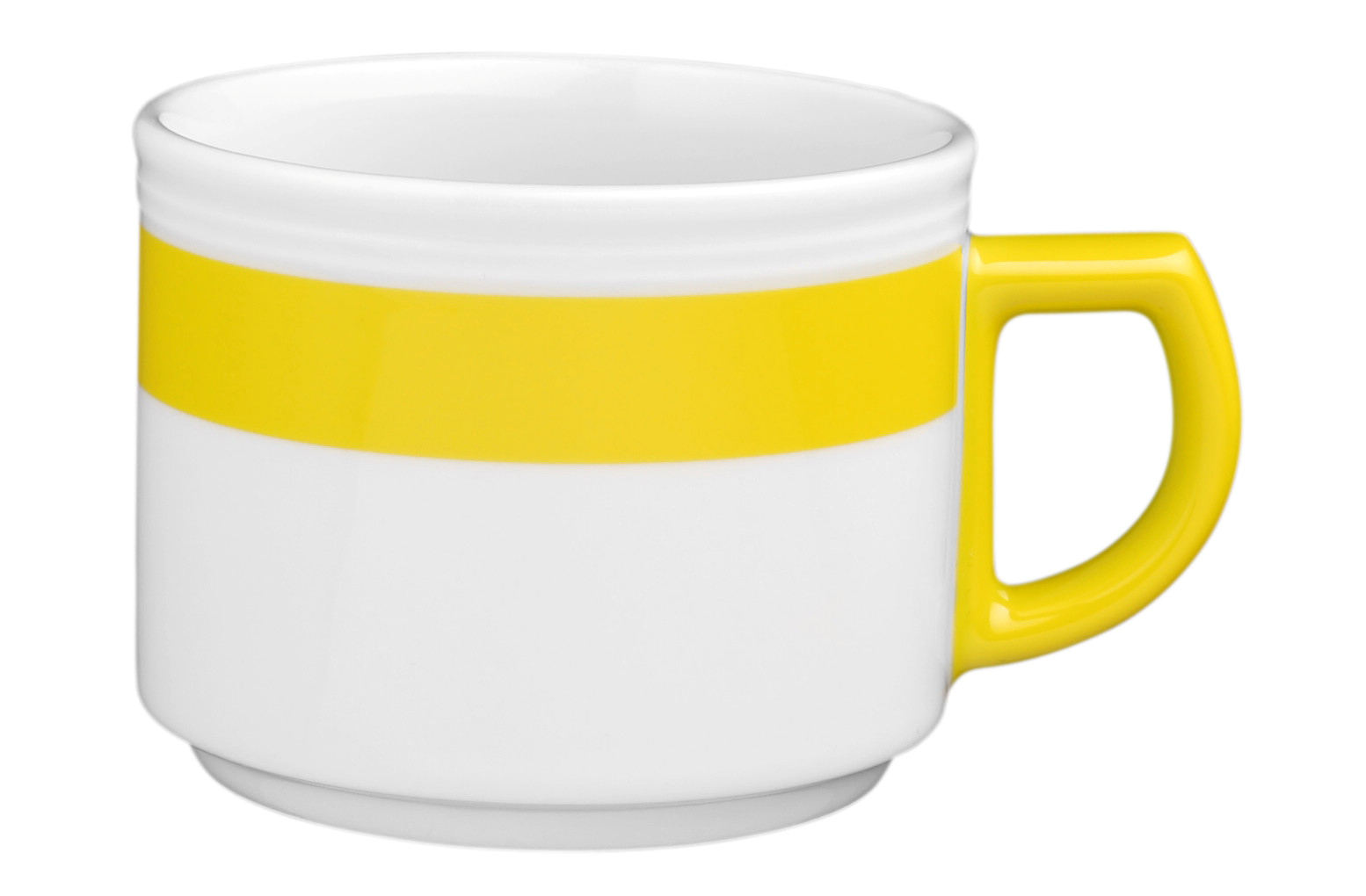 Kaffeetasse rund mit Relief 1 0,18l VITALIS gelbes band Kaffeetasse rund mit Relief 1 0,18l VITALIS gelbes band