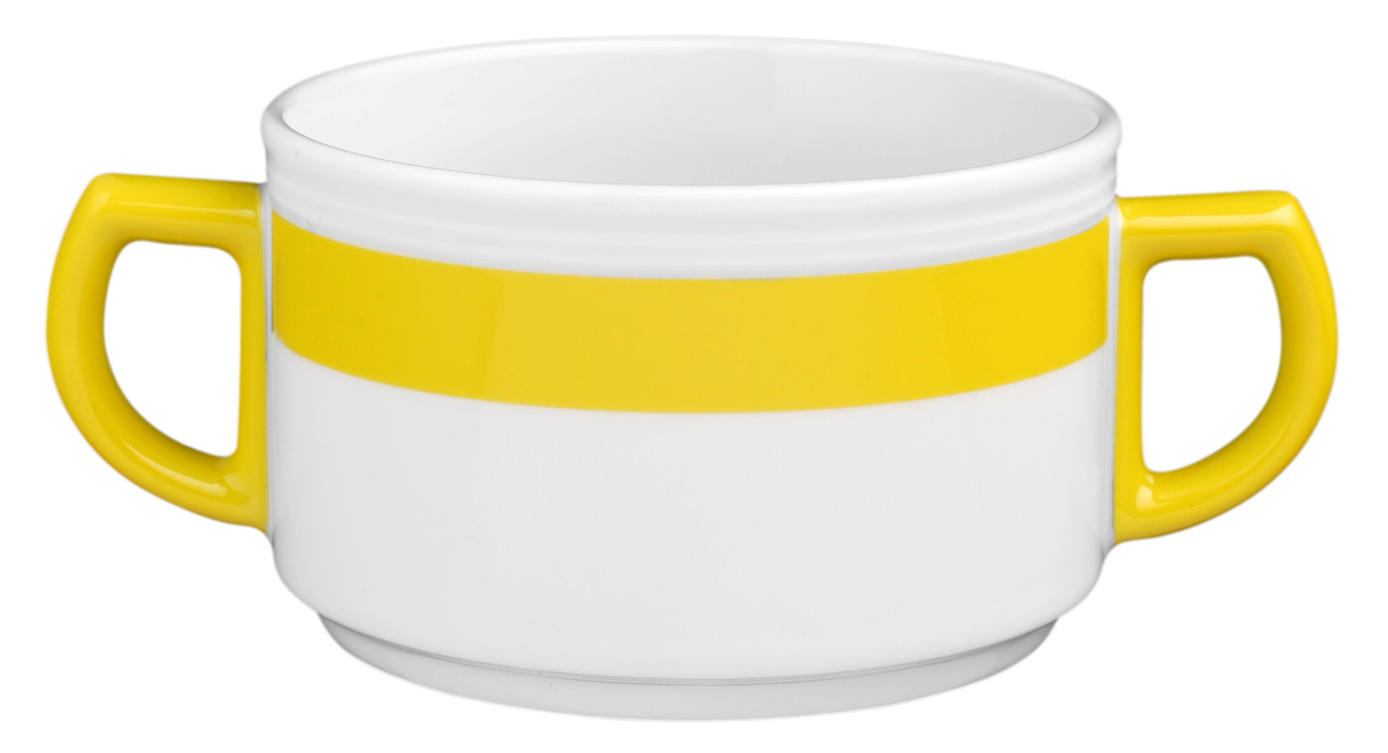 Suppentasse rund mit Relief 0,35l VITALIS gelbes band
