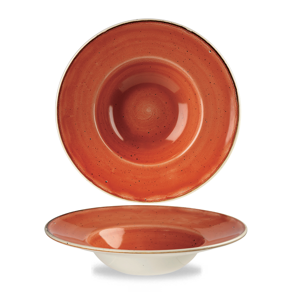 Teller tief breite Fahne 24cm STONECAST spiced orange