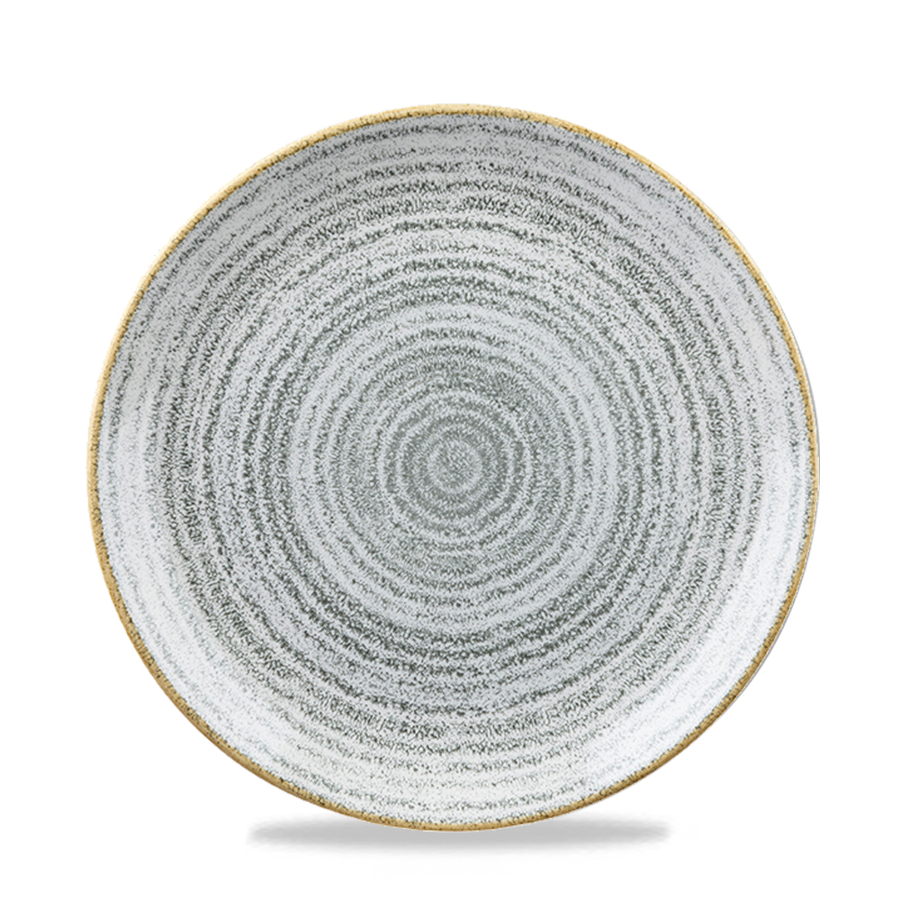 122884 Teller flach coup 22cm STUDIO PRINTS HOMESPUN stone grey