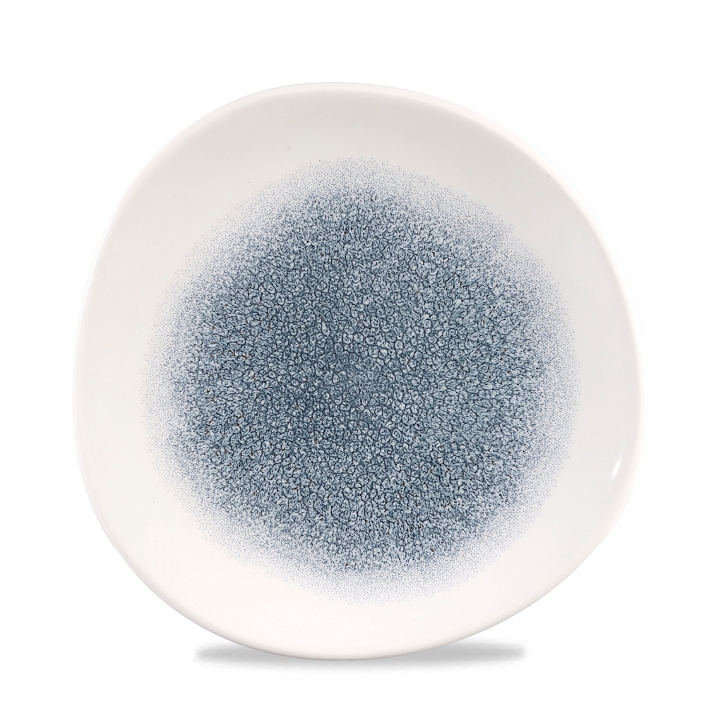 Teller flach Organic 21cm RAKU Topaz blue