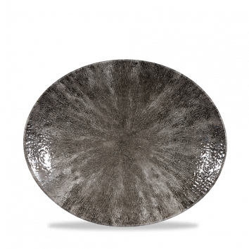 Platte oval coup 27x22,9cm STONE quartz black