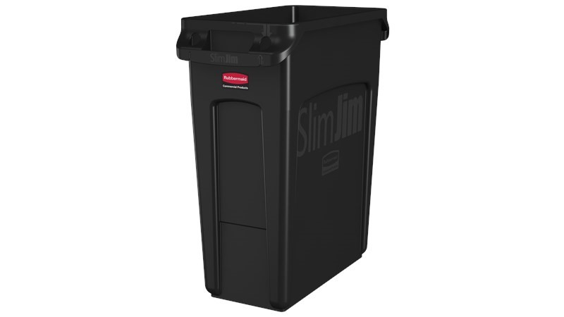 Abfallbehälter SLIM JIM 60l m.Lüftungsk.schwarz PE