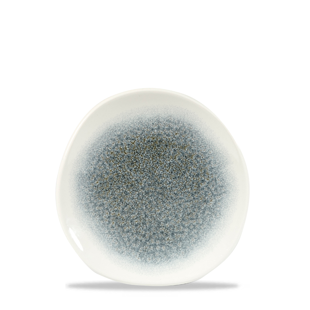 Teller flach Organic 18,6cm RAKU Topaz blue