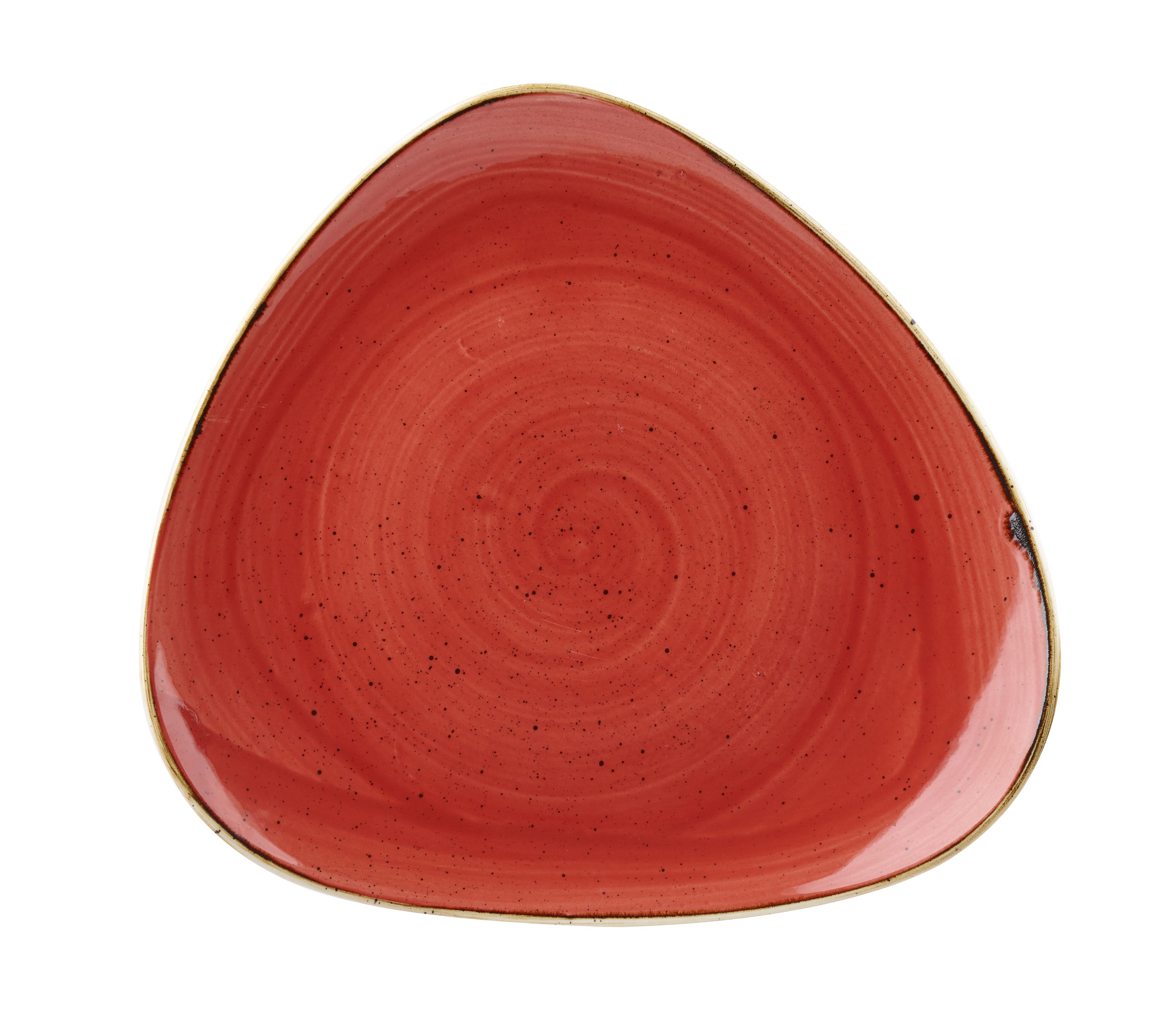 Teller flach dreieckig 26,5cm STONECAST berry red