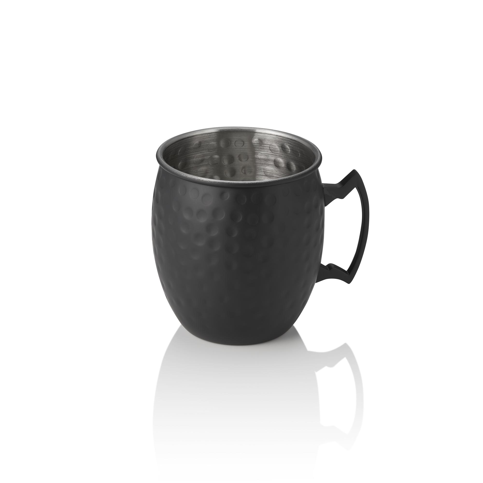 Moscow-Mule-Becher 0,5l Ø9cm H10cm NOCTURN 18/8 gehämmert schwarz matt
