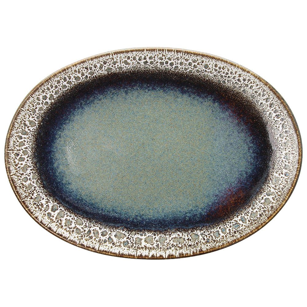 Platte oval 30cm BLOOM BLUE&BROWN