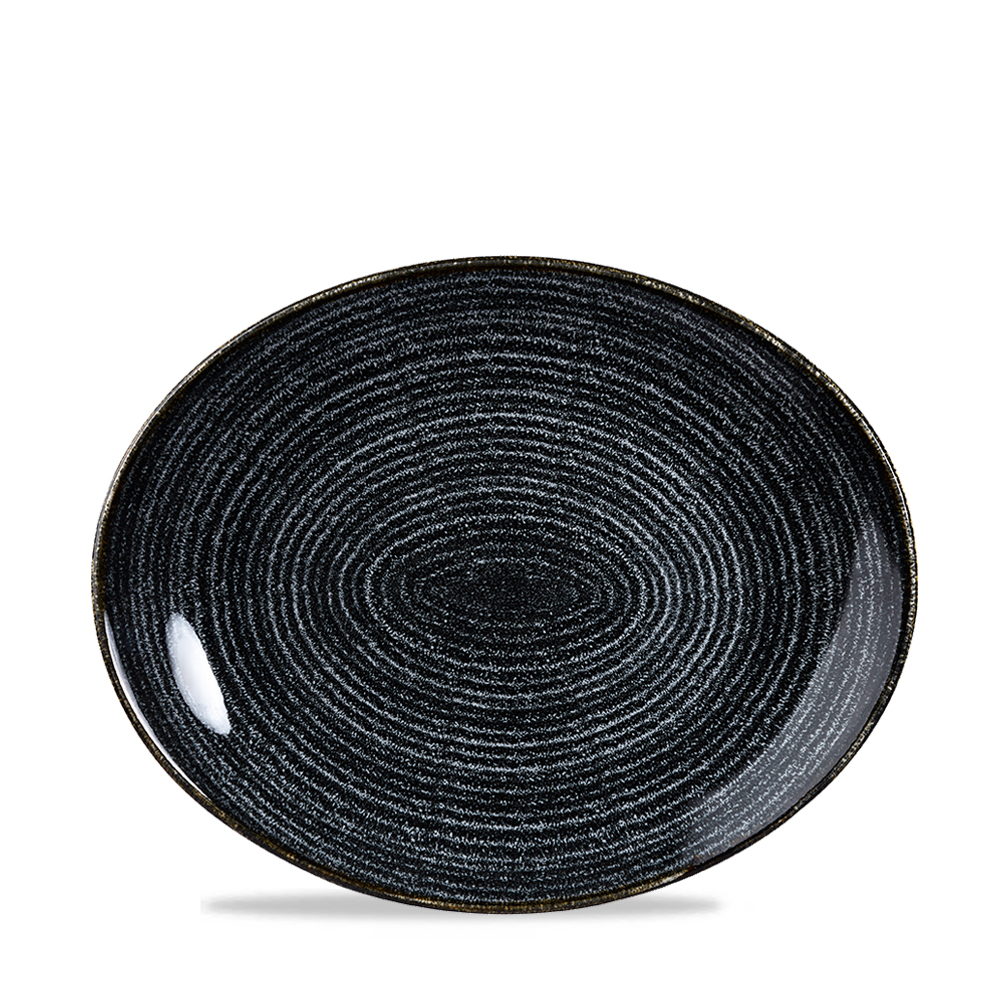 Platte oval coup 27x23cm STUDIO PRINTS HOMESPUN charcoal black