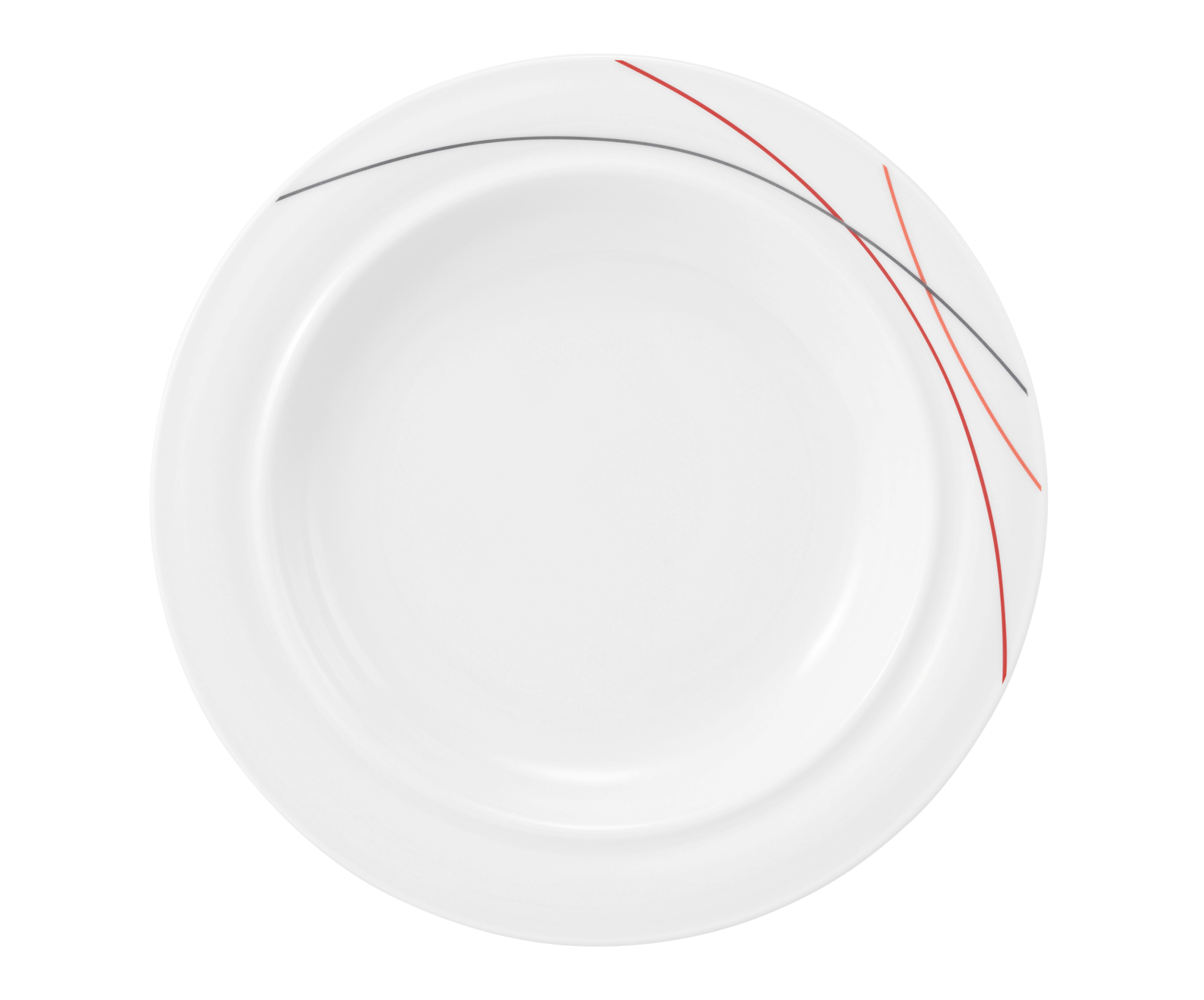 Teller rund halbtief 25,5cm COMMUNITY red line