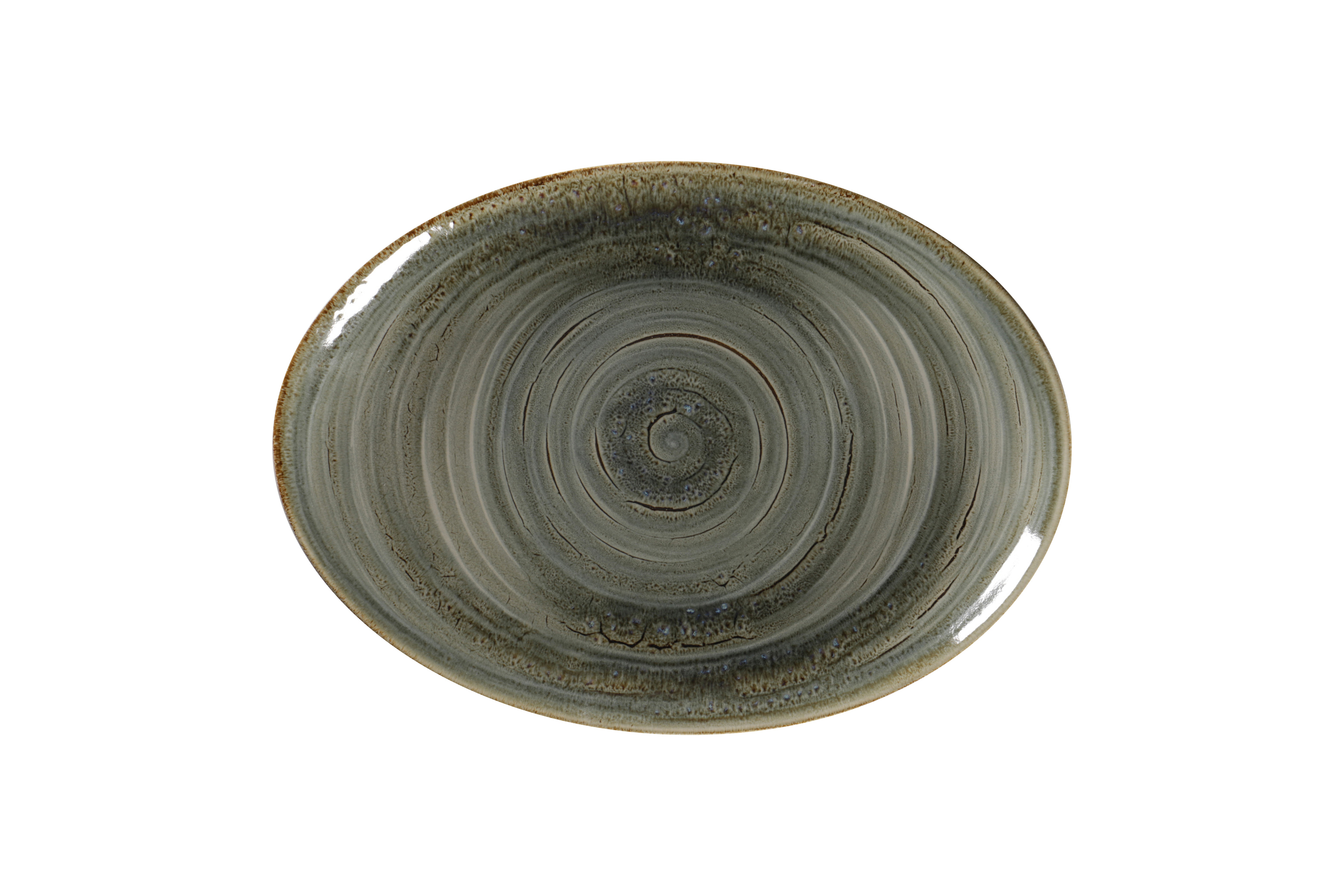 159538 Platte oval 32x23cm RAKSTONE SPOT peridot green