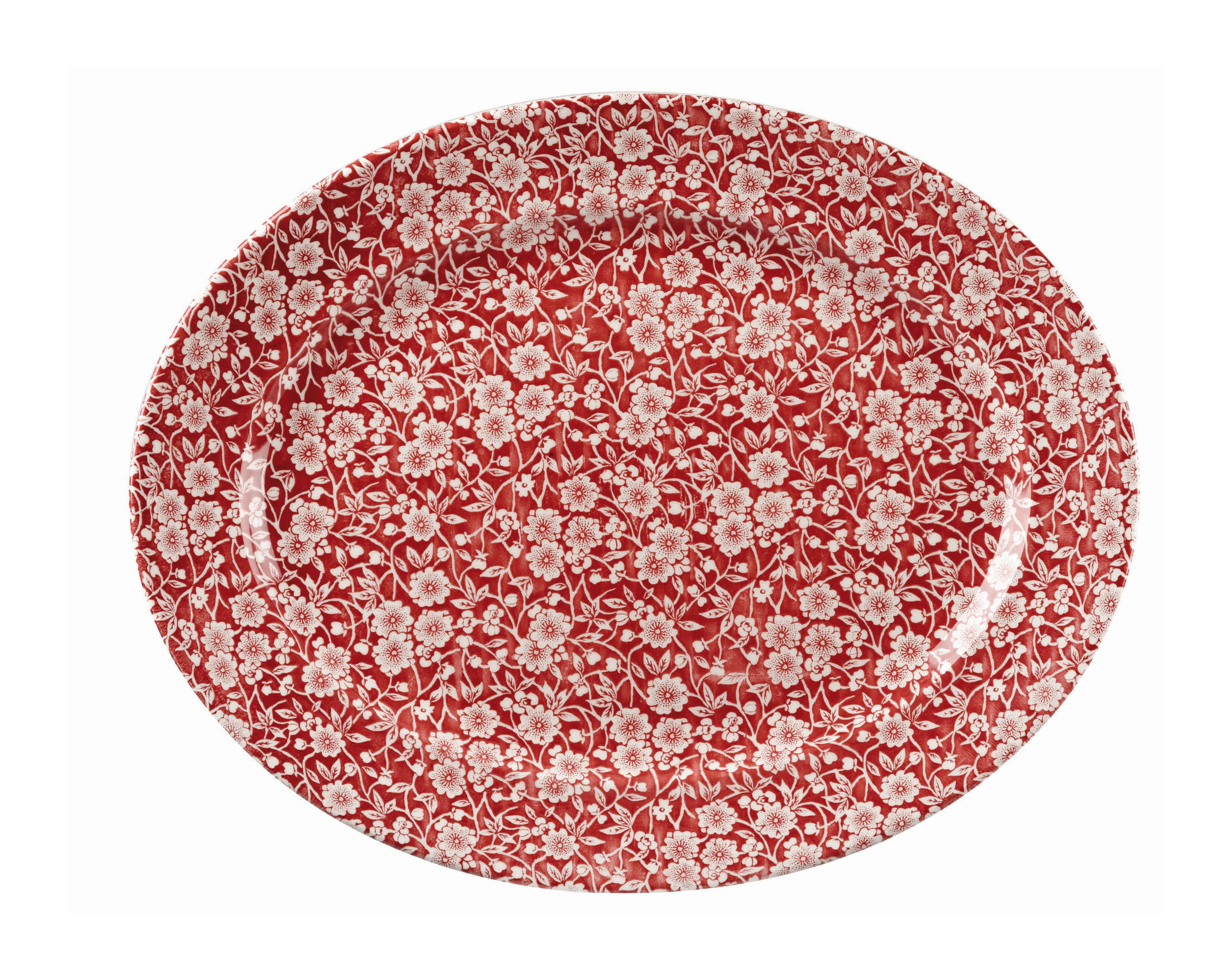 Platte oval 37x29cm VINTAGE PRINTS cranberry victorian