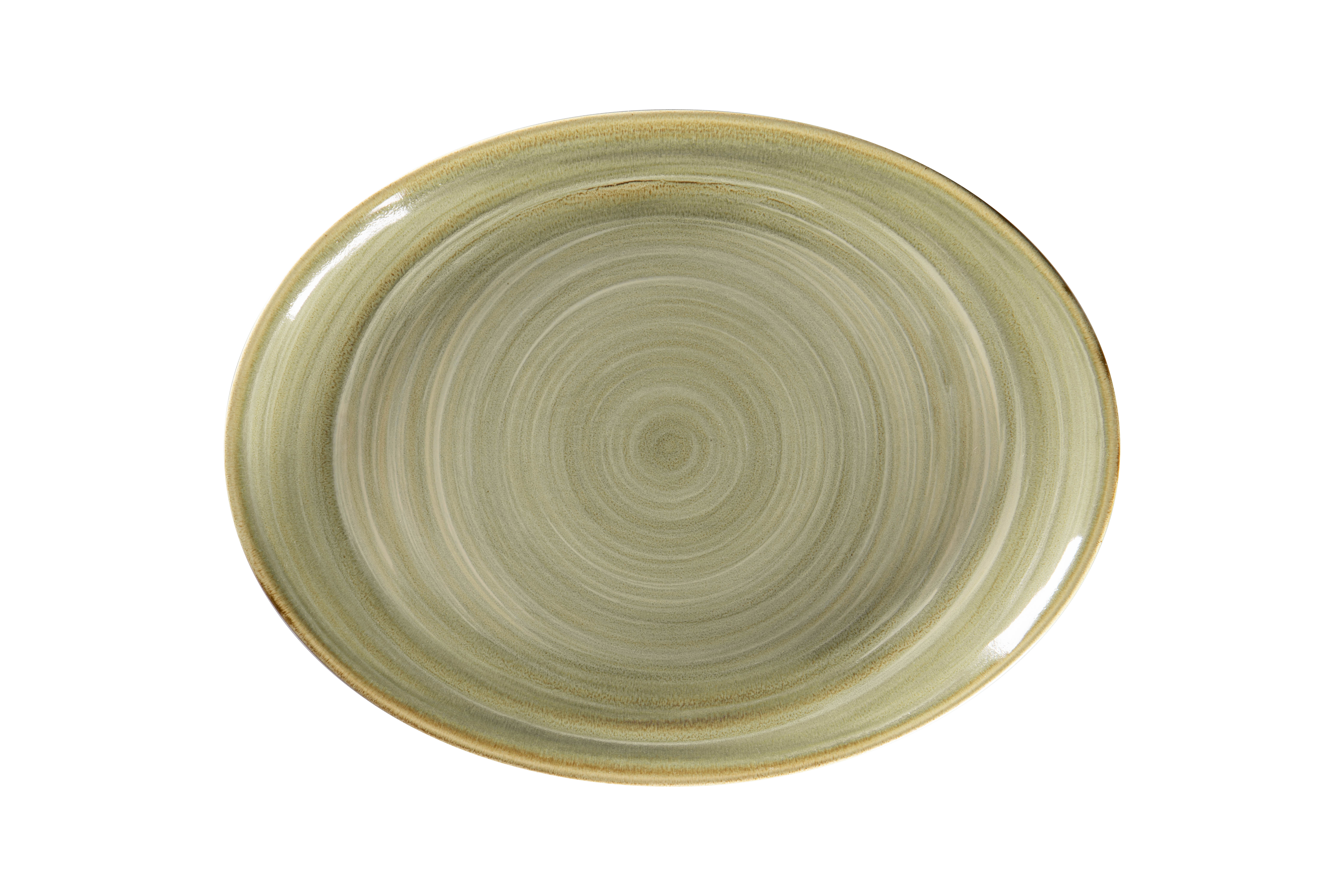 159426 Platte oval 36x27cm RAKSTONE SPOT emerald green