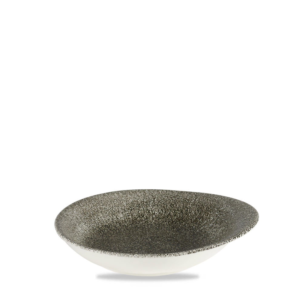 Round Round Dish 18,5x16,8cm RAKU Quartz black