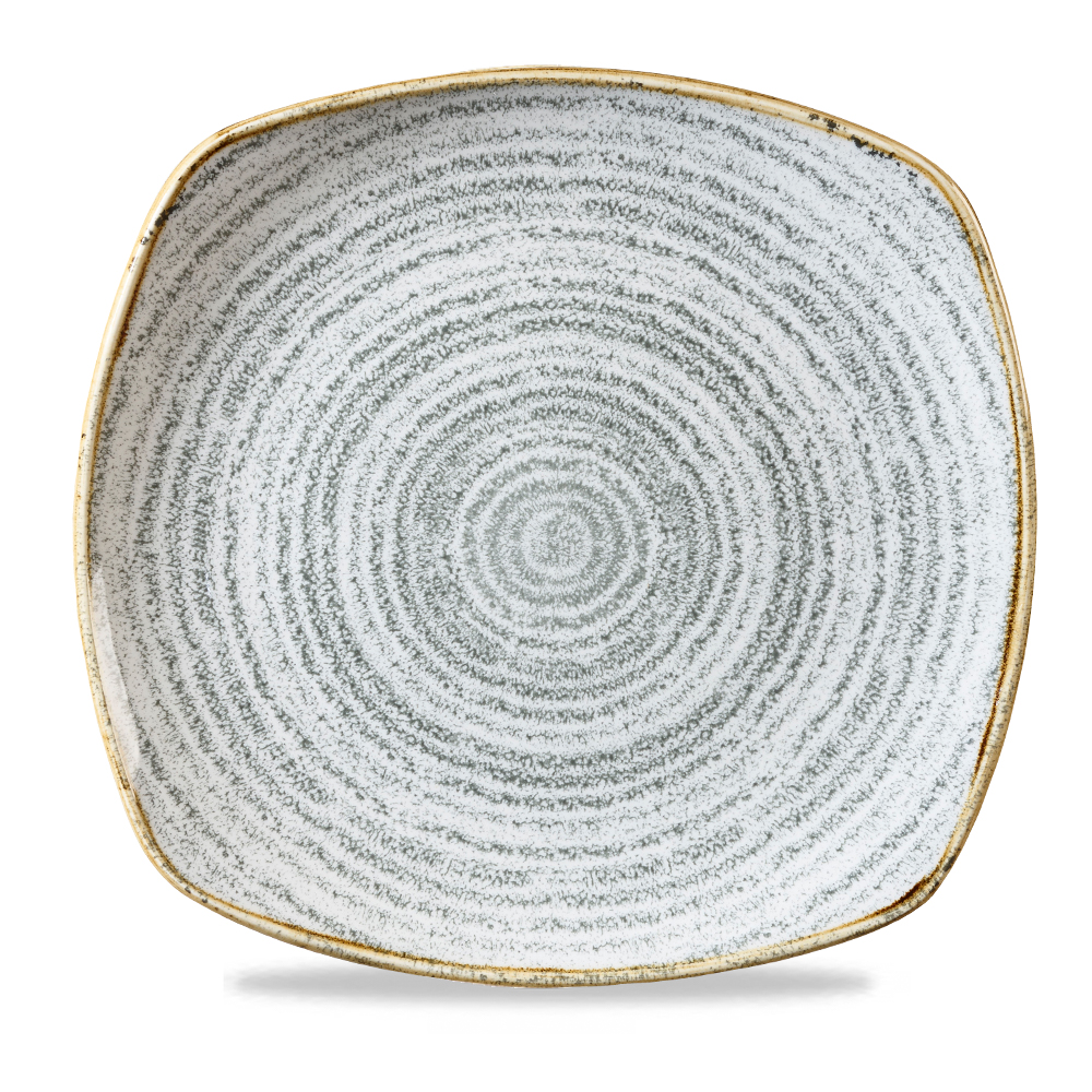 123022 Teller flach eckig 25x25cm STUDIO PRINTS HOMESPUN stone grey