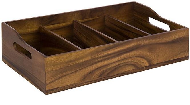 Besteckbehälter 4 Fächer ACACIA 28x51cm H:13cm vintageweiß Besteckbehälter 4 Fächer ACACIA 28x51cm H:13cm vintageweiß