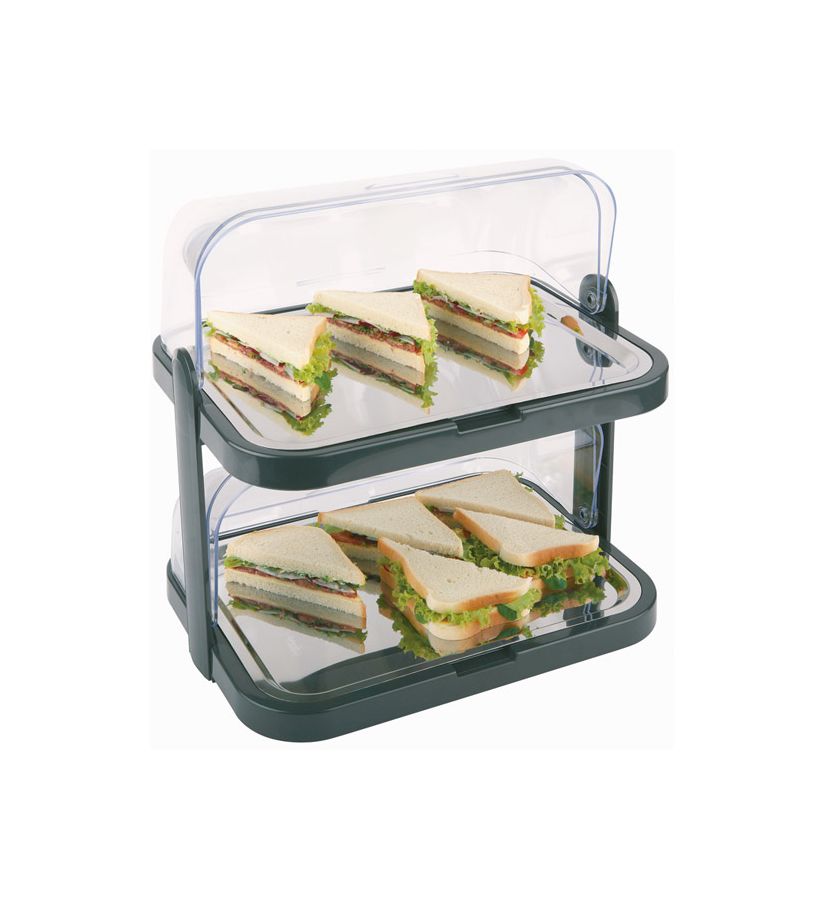 75862 Buffet-Vitrine DOPPELDECKER L:44cm B:32cm H:44cm schwarz