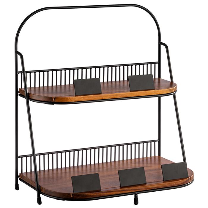 Etagere 2-stufig 21x35,5cm H: 40cm Metall schwarz