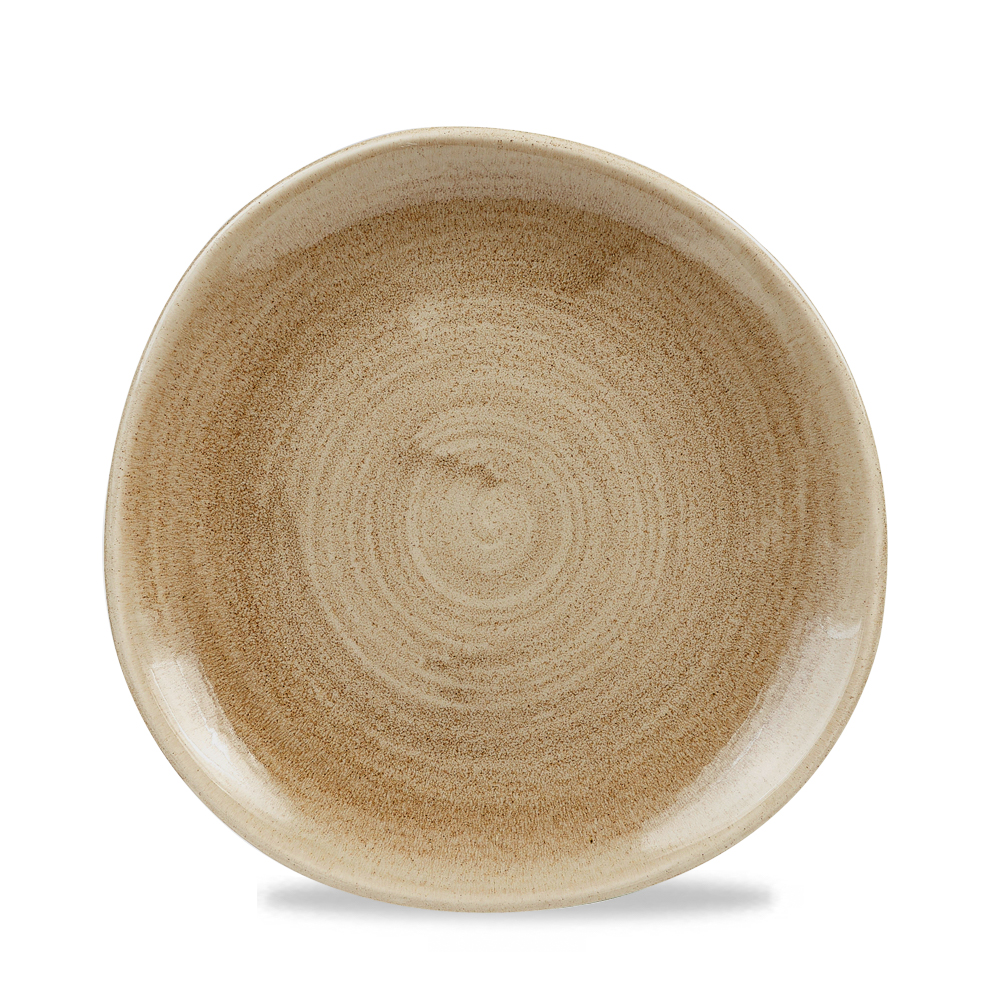123045 Teller flach Organic 21cm STONECAST PATINA antique taupe