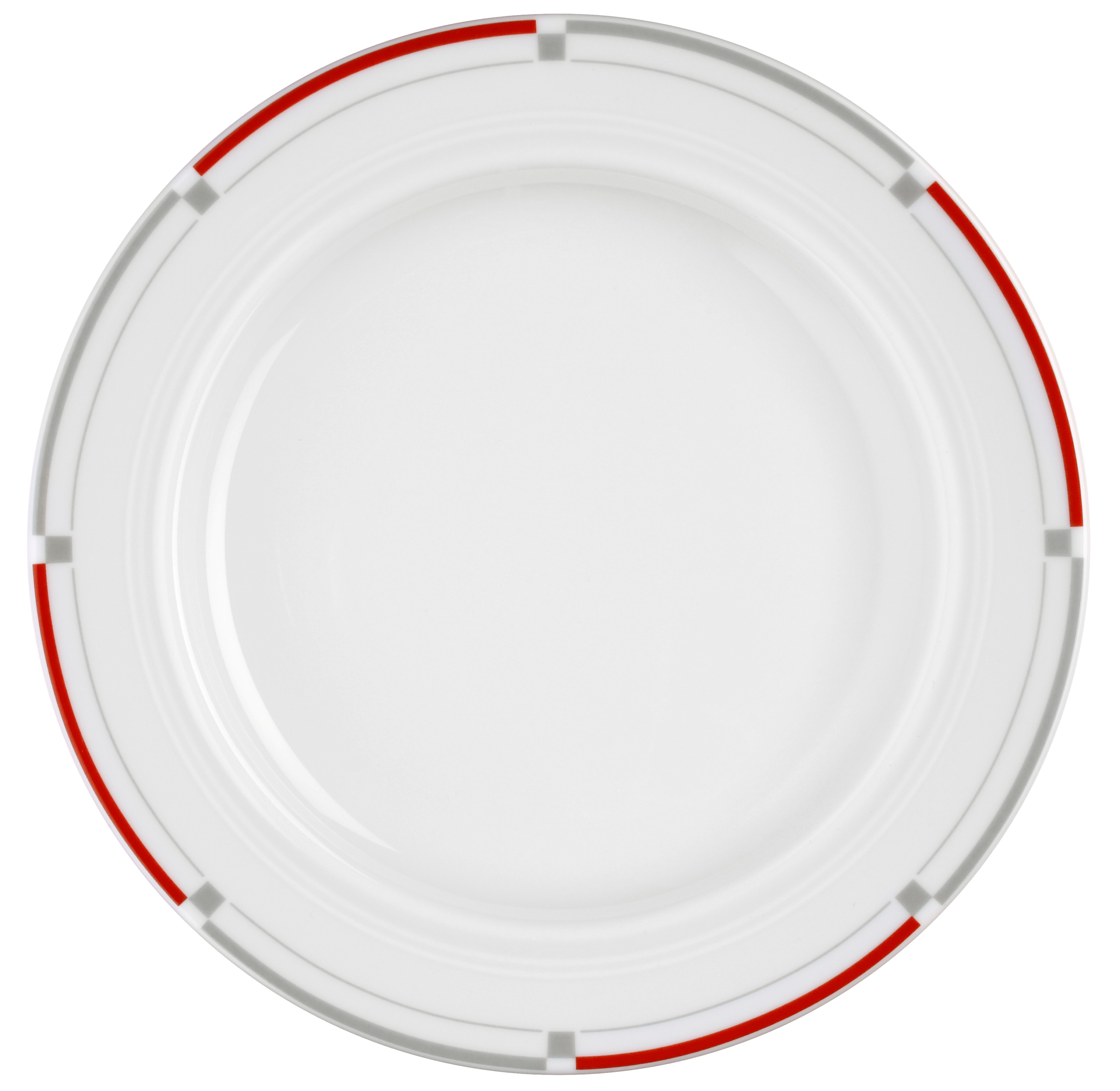 Teller rund mit Relief flach 25,5cm VITALIS rot-grau