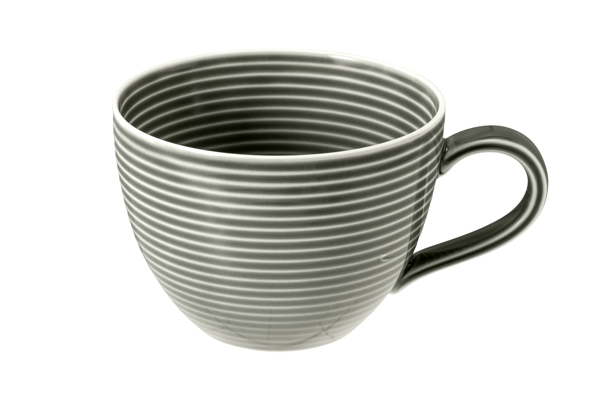 Milchkaffeetasse rund mit Relief 0,26l mit Relief BEAT perlgrau Milchkaffeetasse rund mit Relief 0,26l mit Relief BEAT perlgrau