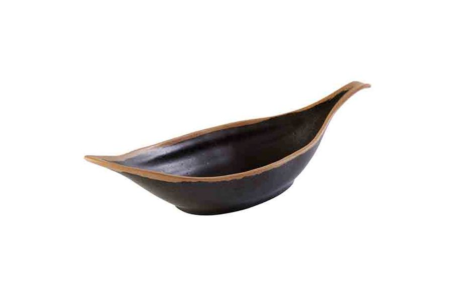 126431 Blattschale CROCKER mit hellbraunem Rand 42x14cm H:9,5cm