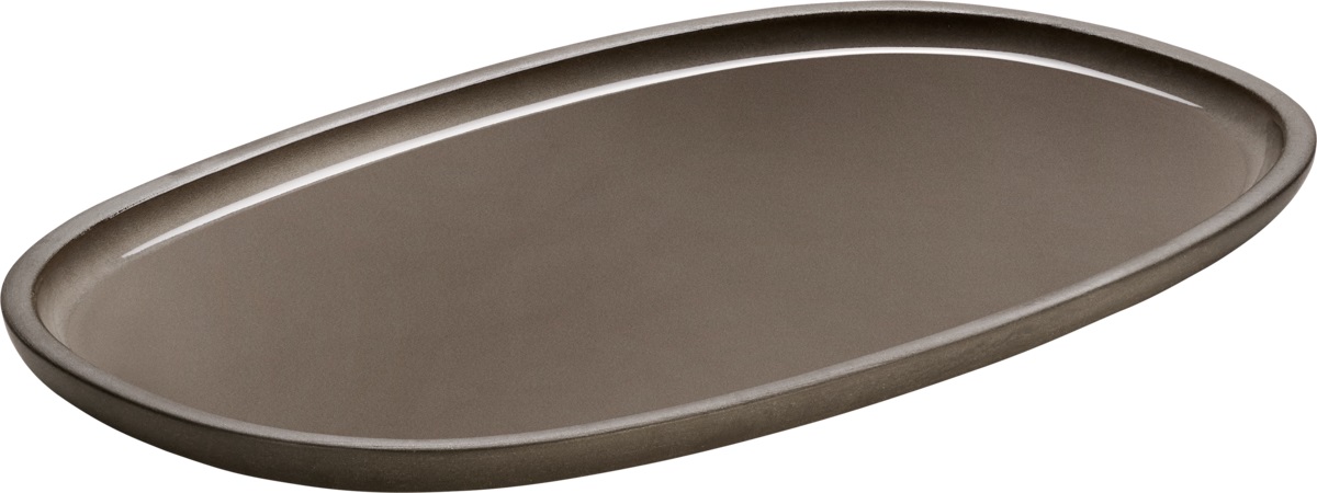 Platte oval coup 30x18cm RENEW taupe