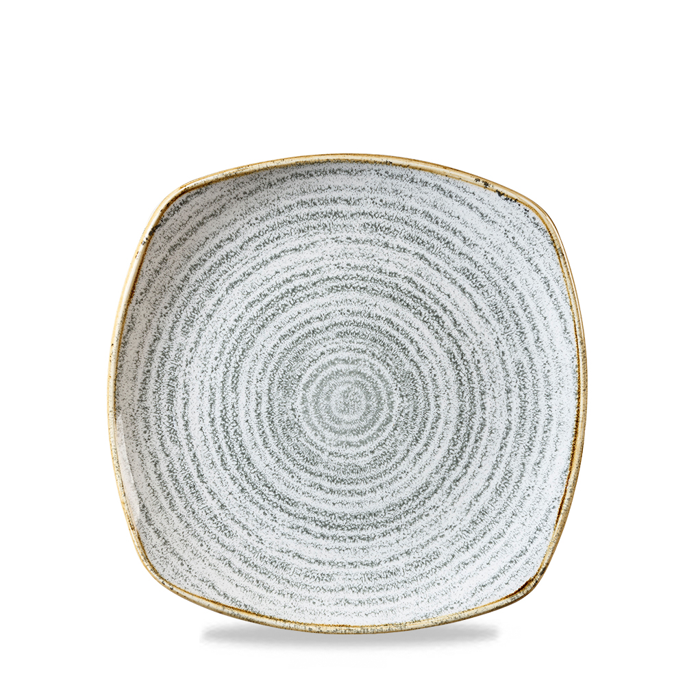123019 Teller flach eckig 22x22cm STUDIO PRINTS HOMESPUN stone grey
