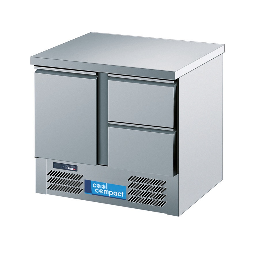 11349 Umluft-Kühltisch GN 1/1 KT95-2R Flügeltür und 2 Schubladen