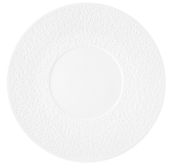 Teller flach 33 cm Relief breit Nori weiss Teller flach 33 cm Relief breit Nori weiss