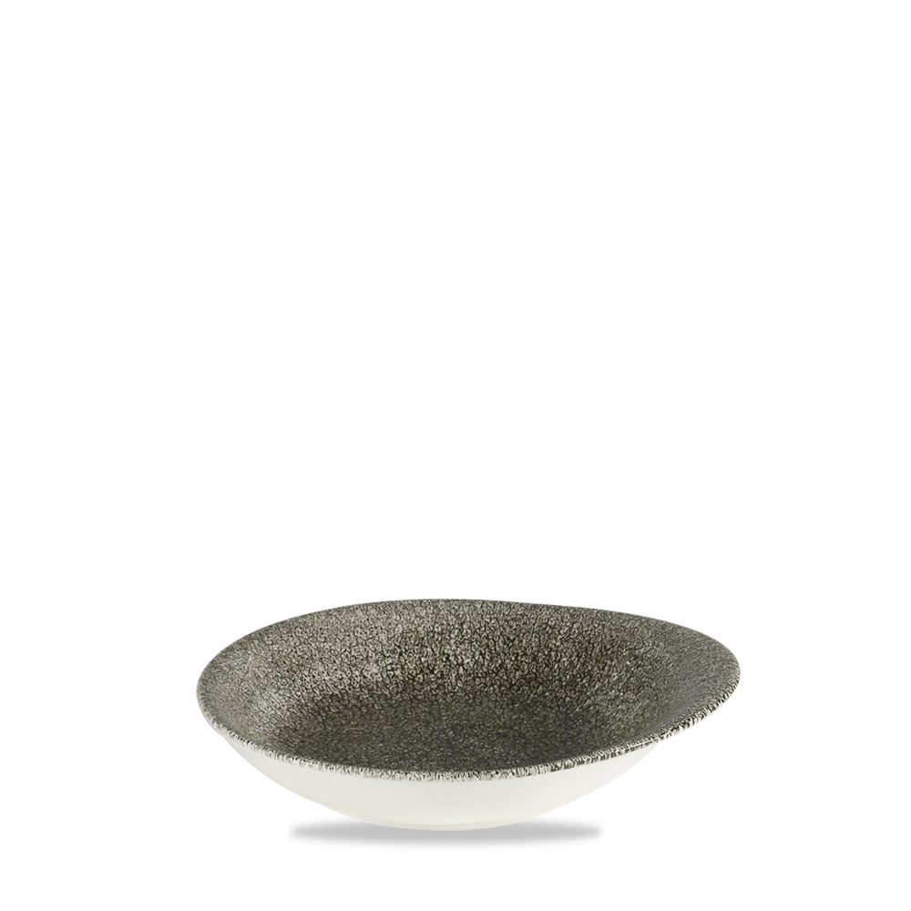 Round Round Dish 16x14,5cm RAKU Quartz black
