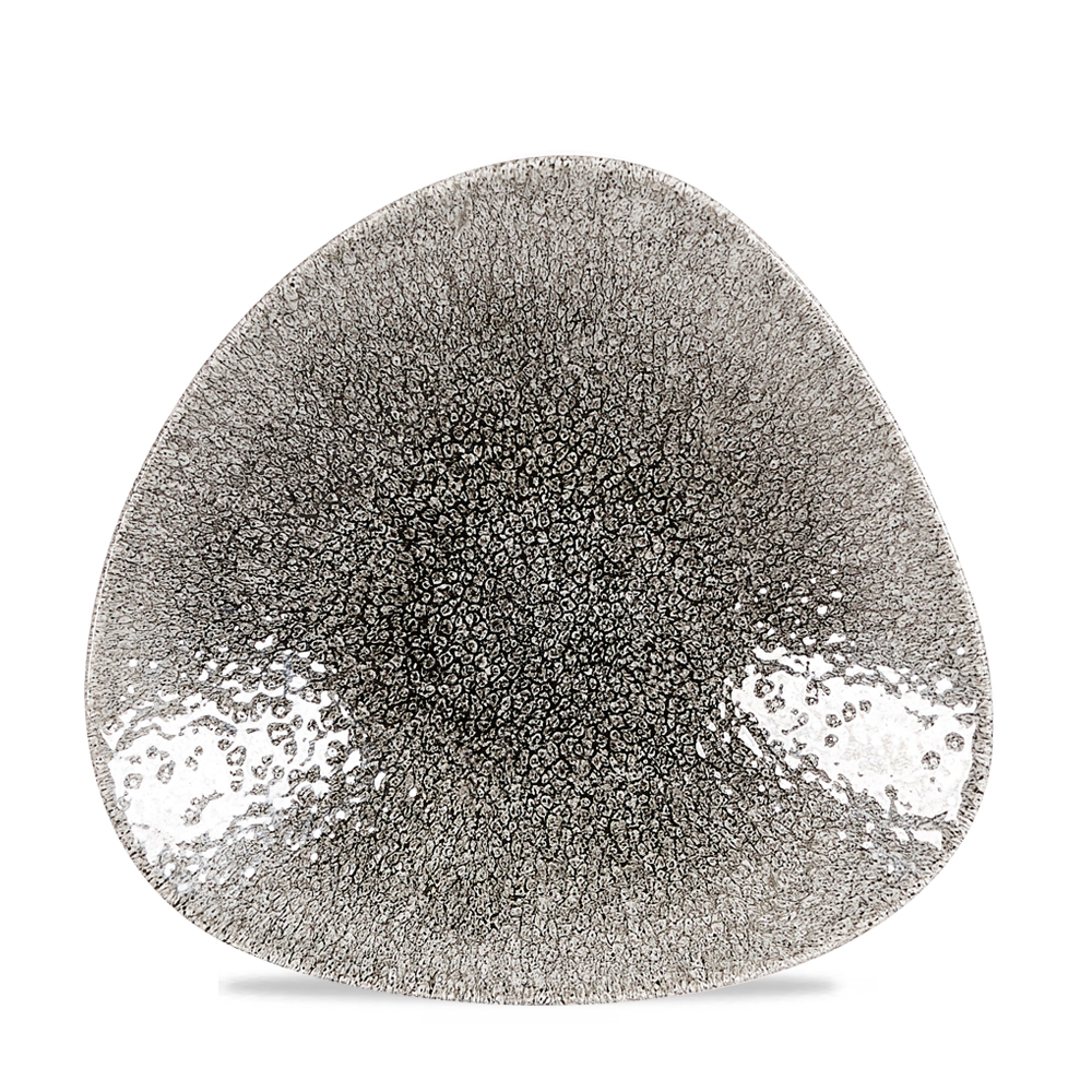 Schale Shallow dreieckig 27,2x26,7cm RAKU Quartz black