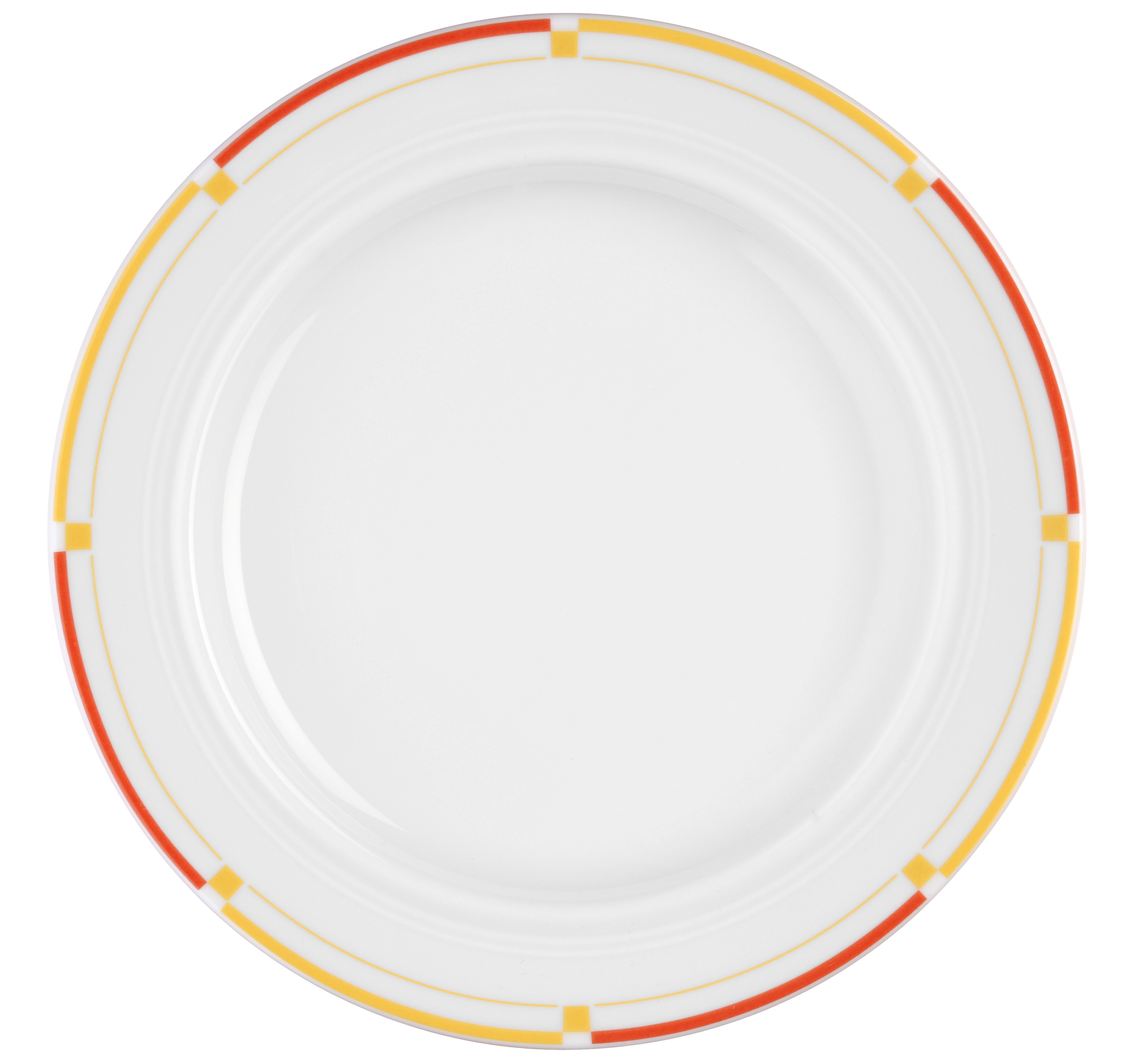 Teller rund mit Relief flach 20cm VITALIS dunkelgelb-rot