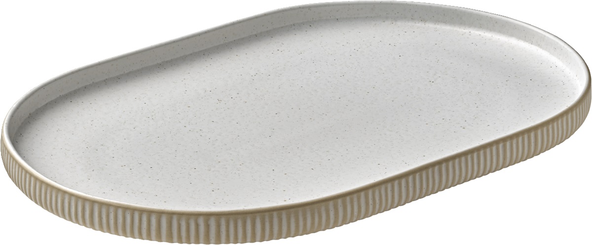 Platte oval 30cm NARA RELIEF weiß